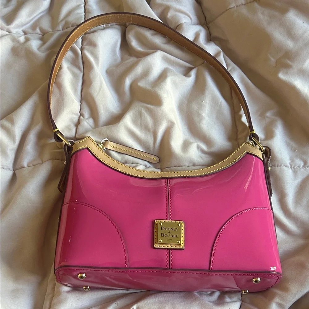 Dooney‎ & Bourke Pink Shoulder Bag with Gold Trim